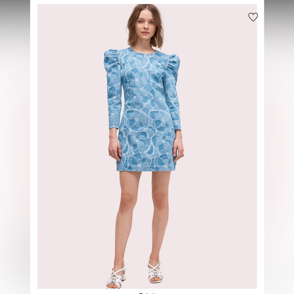 Kate Spade Denim Abstract Peony Dress Size 0